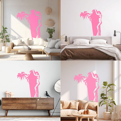 Fine Carving Decals Surfing Girl Surf Palm Beach Sports Tattoo Culture