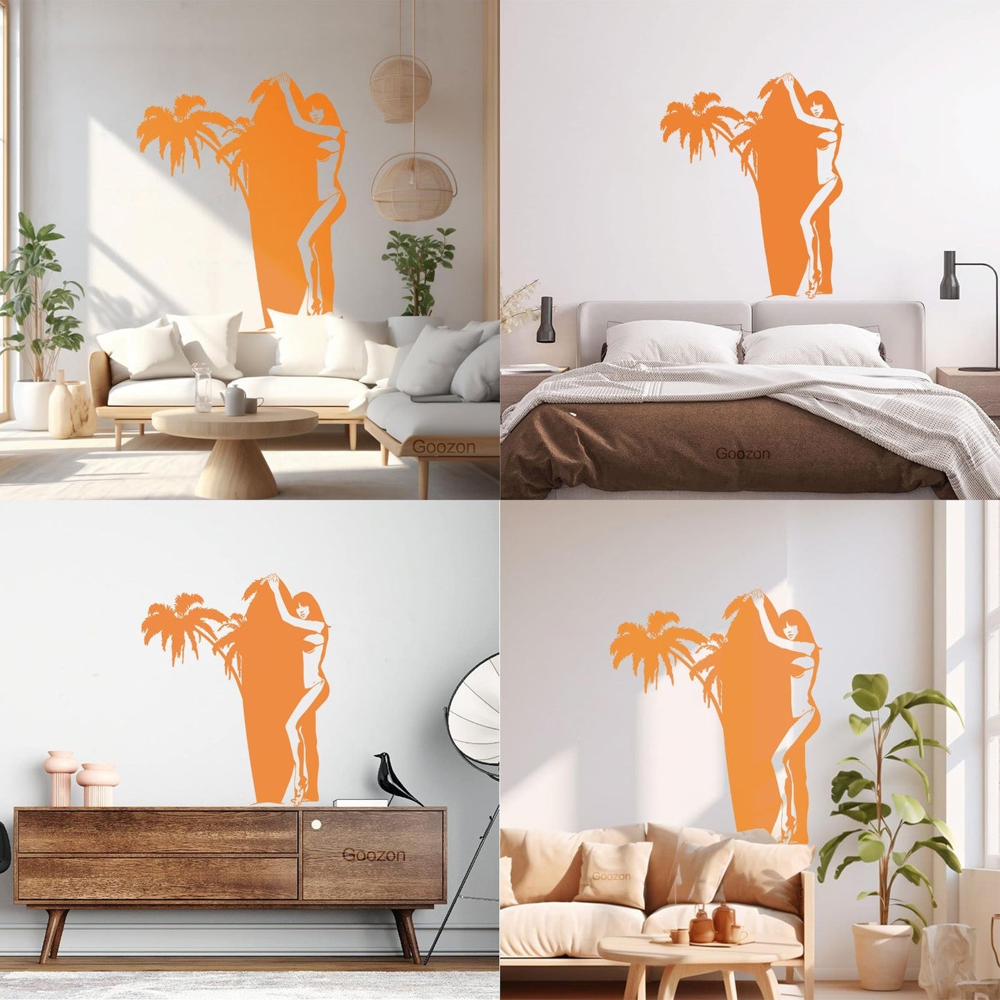 Fine Carving Decals Surfing Girl Surf Palm Beach Sports Tattoo Culture