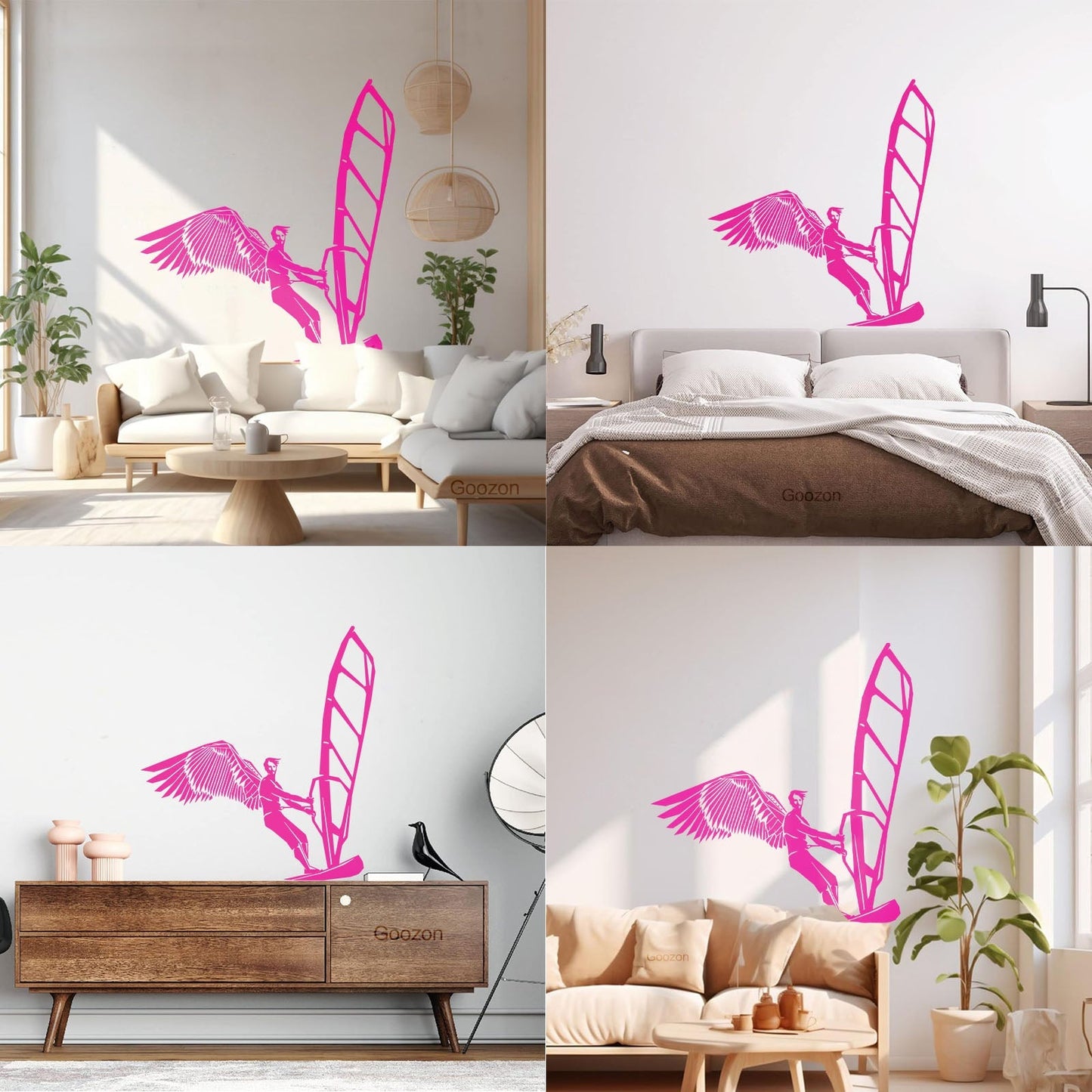 Surfing Surf Wings Beach Extreme Sports Wall Decals Pvc Multi Color Selection