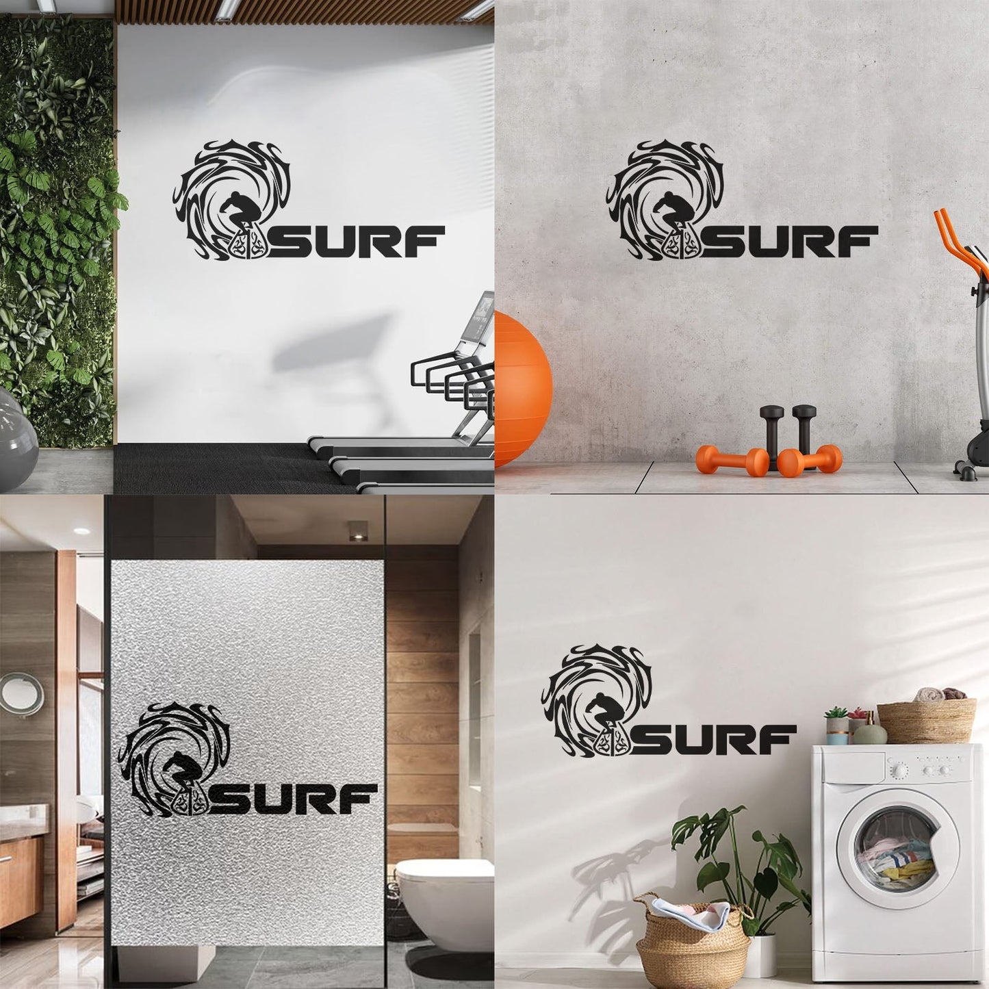 Surf Surfing Logo Waves Water Sports Beach Style Wall Decals Multiple Size Options