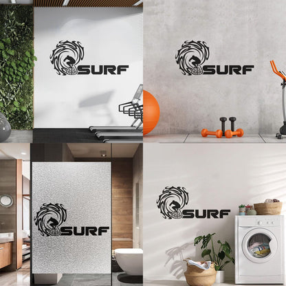 Surf Surfing Logo Waves Water Sports Beach Style Wall Decals Multiple Size Options
