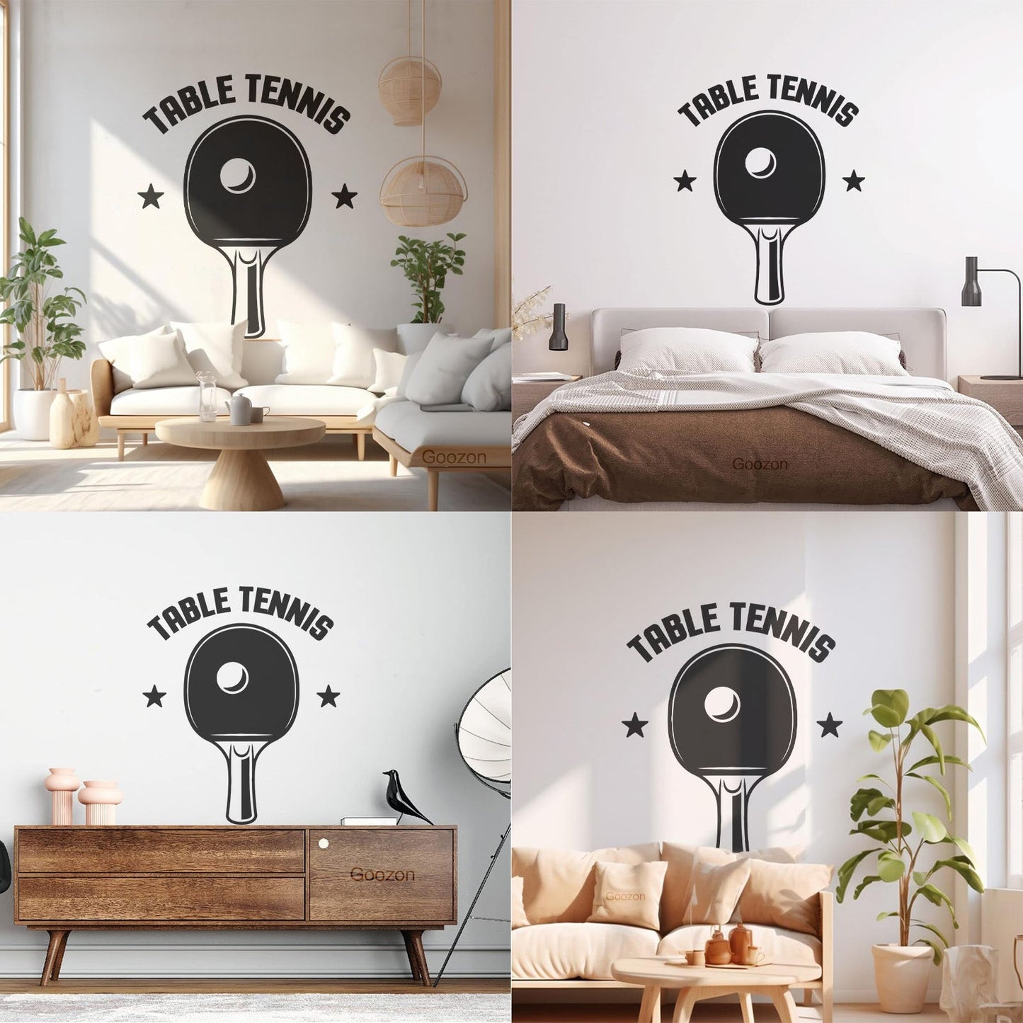 Wall Vinyl Sticker Decor Table Tennis Rocket Games Sport Art Decoration