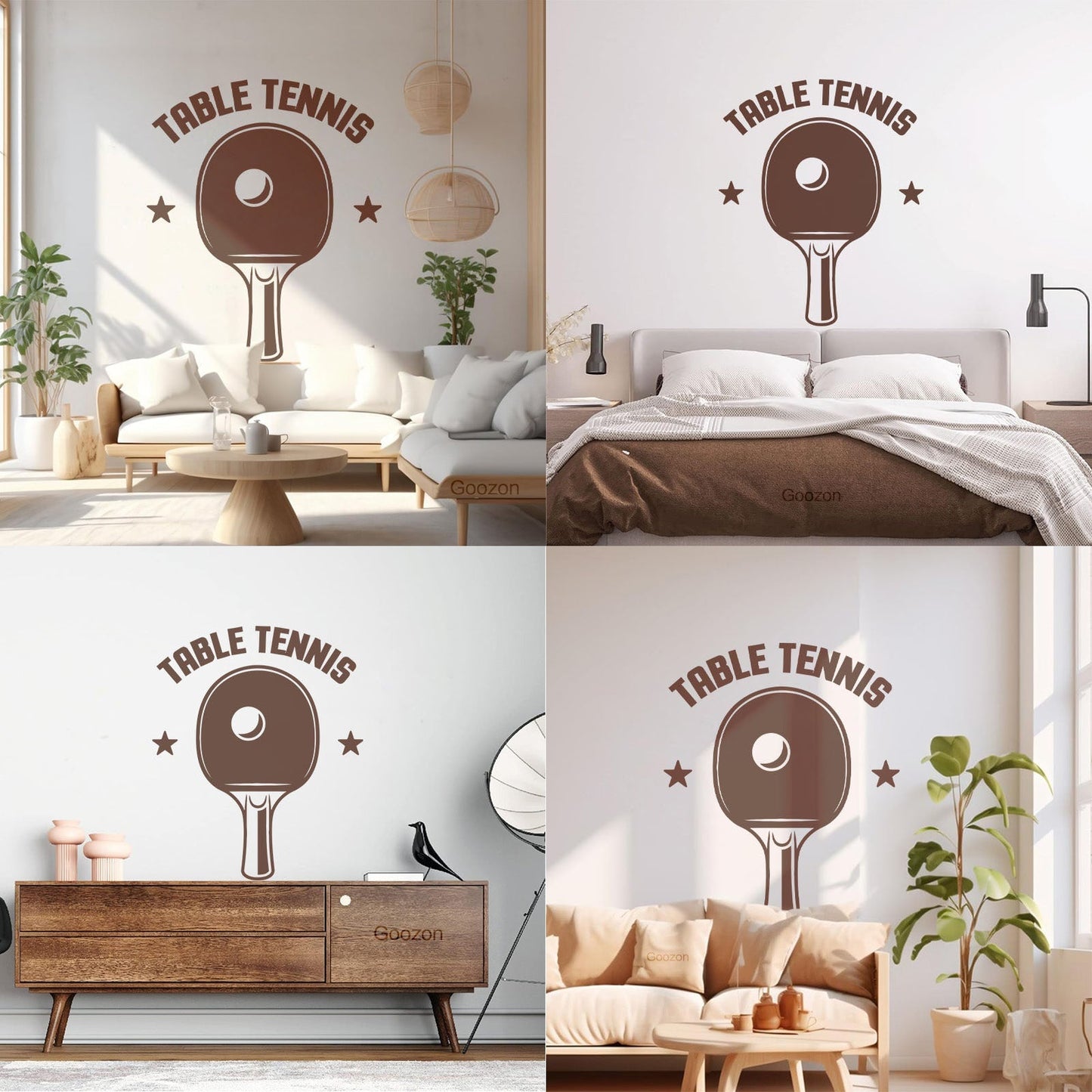 Wall Vinyl Sticker Decor Table Tennis Rocket Games Sport Art Decoration