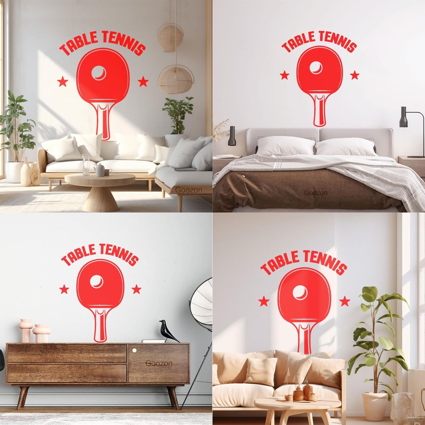 Wall Vinyl Sticker Decor Table Tennis Rocket Games Sport Art Decoration