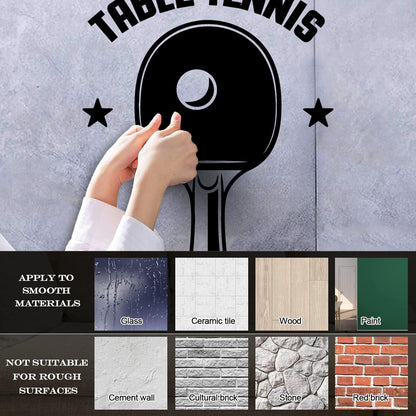 Wall Vinyl Sticker Decor Table Tennis Rocket Games Sport Art Decoration