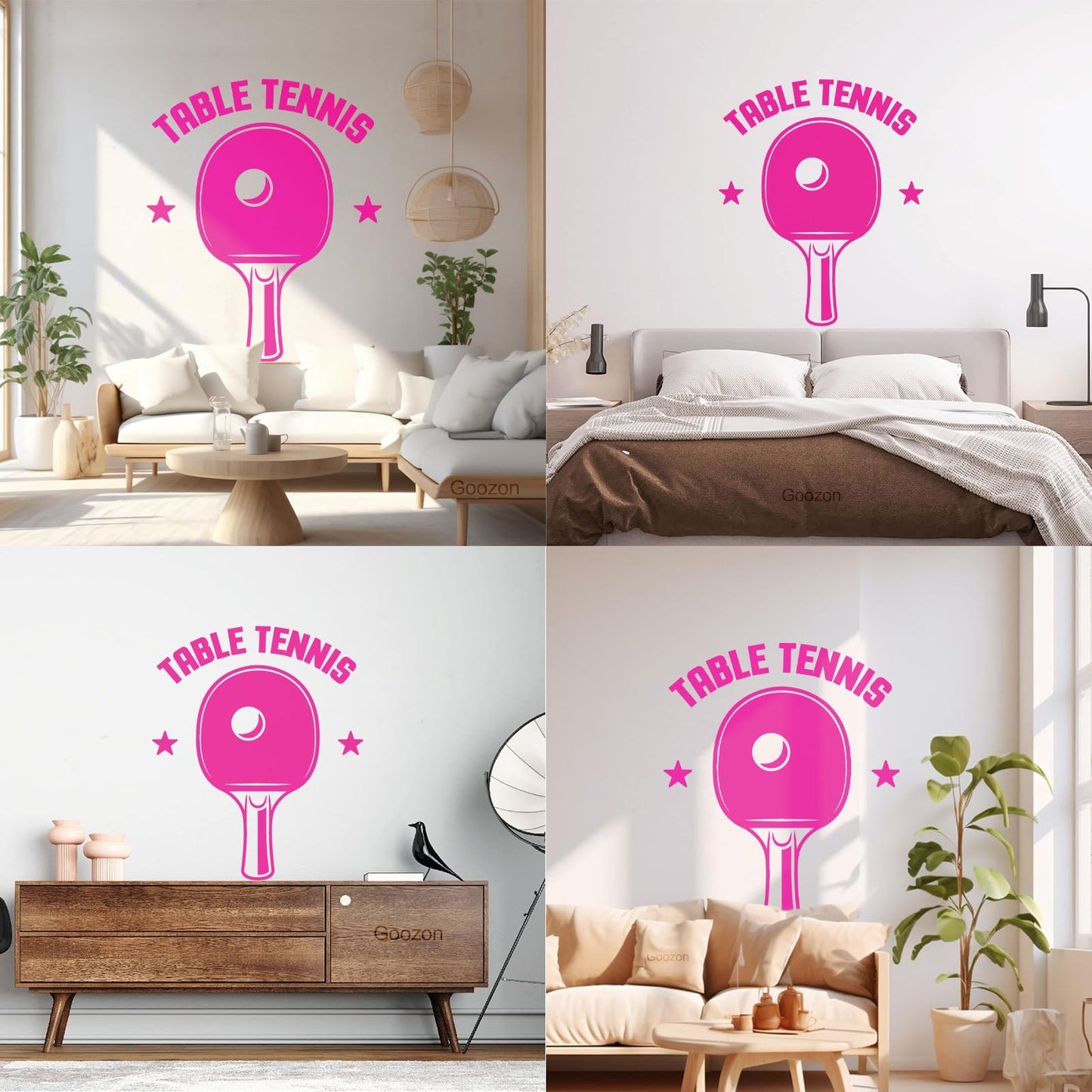 Wall Vinyl Sticker Decor Table Tennis Rocket Games Sport Art Decoration