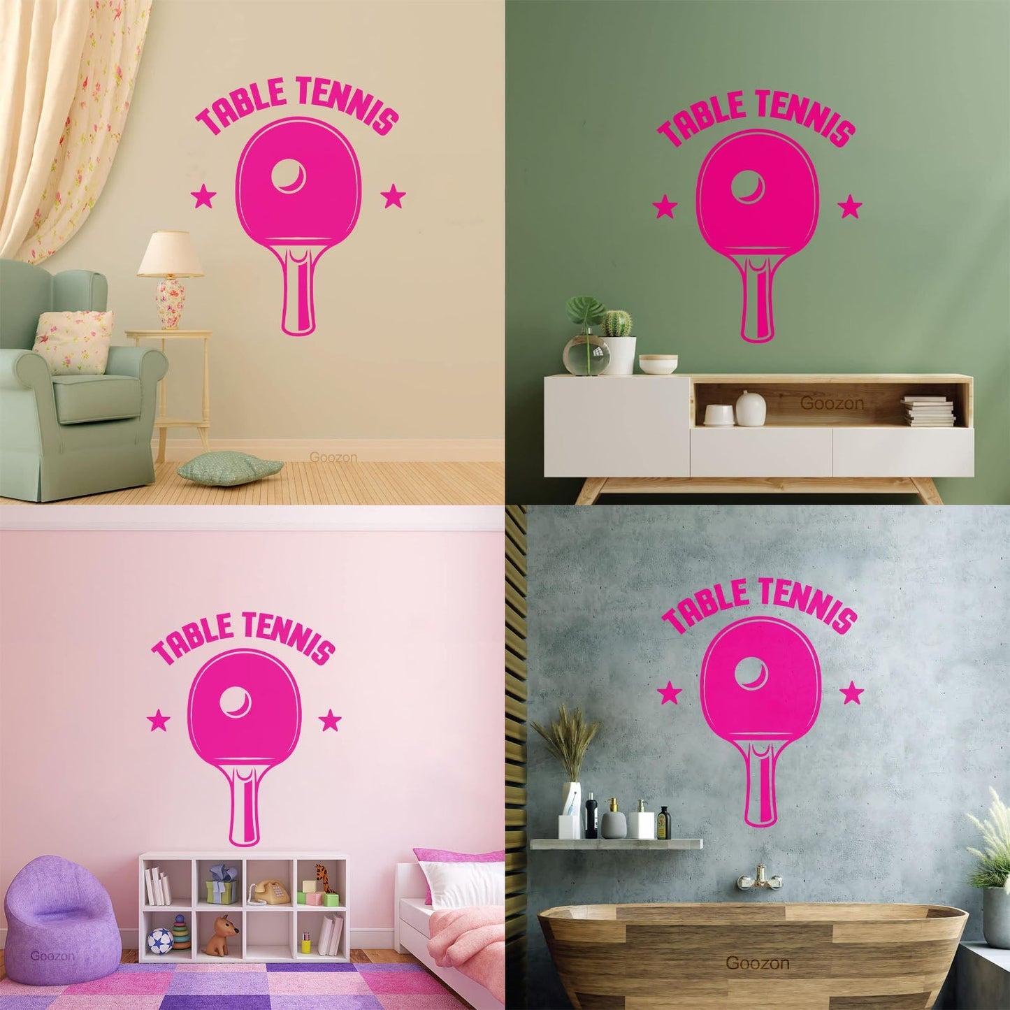 Wall Vinyl Sticker Decor Table Tennis Rocket Games Sport Art Decoration