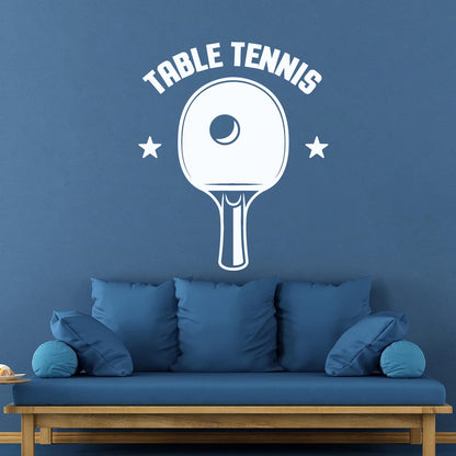 Wall Vinyl Sticker Decor Table Tennis Rocket Games Sport Art Decoration