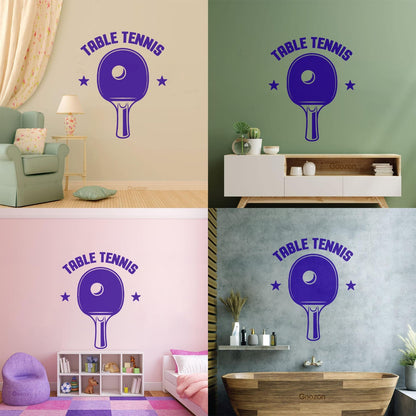 Wall Vinyl Sticker Decor Table Tennis Rocket Games Sport Art Decoration