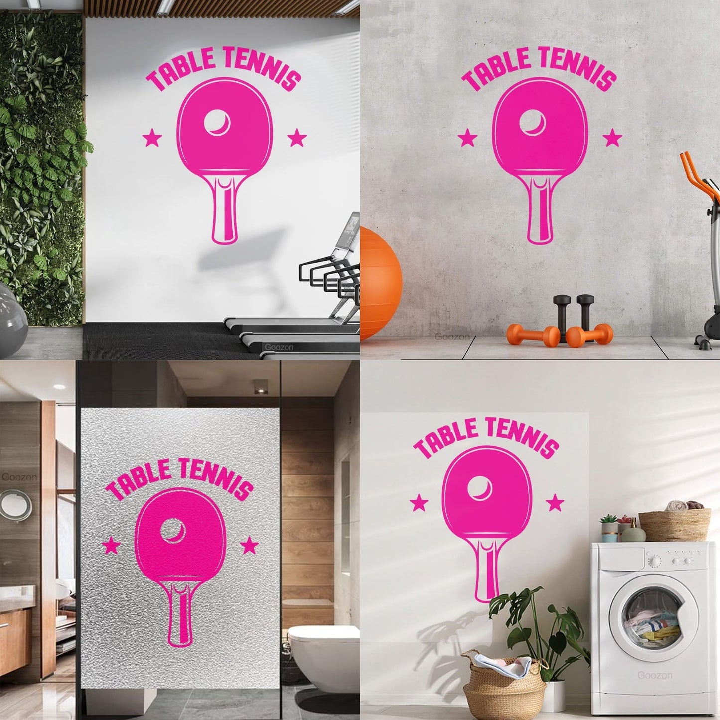 Wall Vinyl Sticker Decor Table Tennis Rocket Games Sport Art Decoration