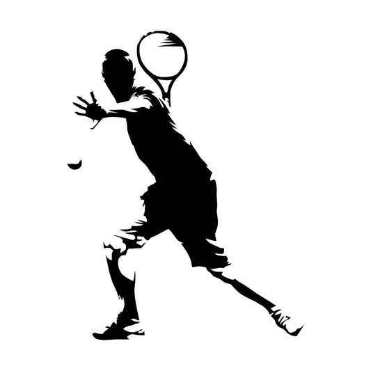 Wall Stickers Paster Paper Tennis Player Silhouette Sports Waterproof