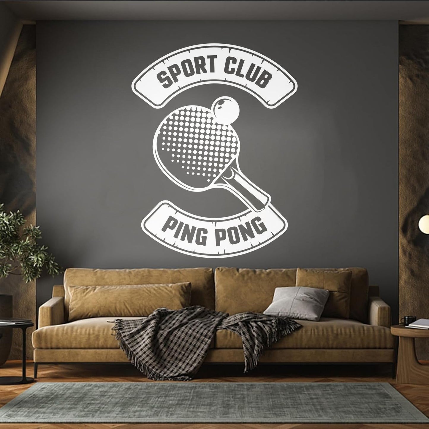 Tennis Rocket Ping Pong Game Sport Club Fine Carving Decals Art Decoration