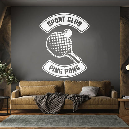Tennis Rocket Ping Pong Game Sport Club Fine Carving Decals Art Decoration