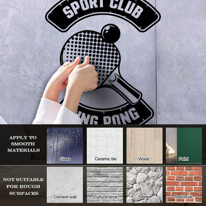 Tennis Rocket Ping Pong Game Sport Club Fine Carving Decals Art Decoration