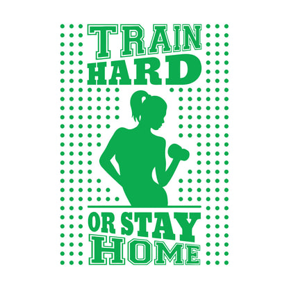 Wall Decals Pvc Train Hard Or Stay Home Gymnastics Fitnesscenter Trainer Beautiful Body Glass Stickers