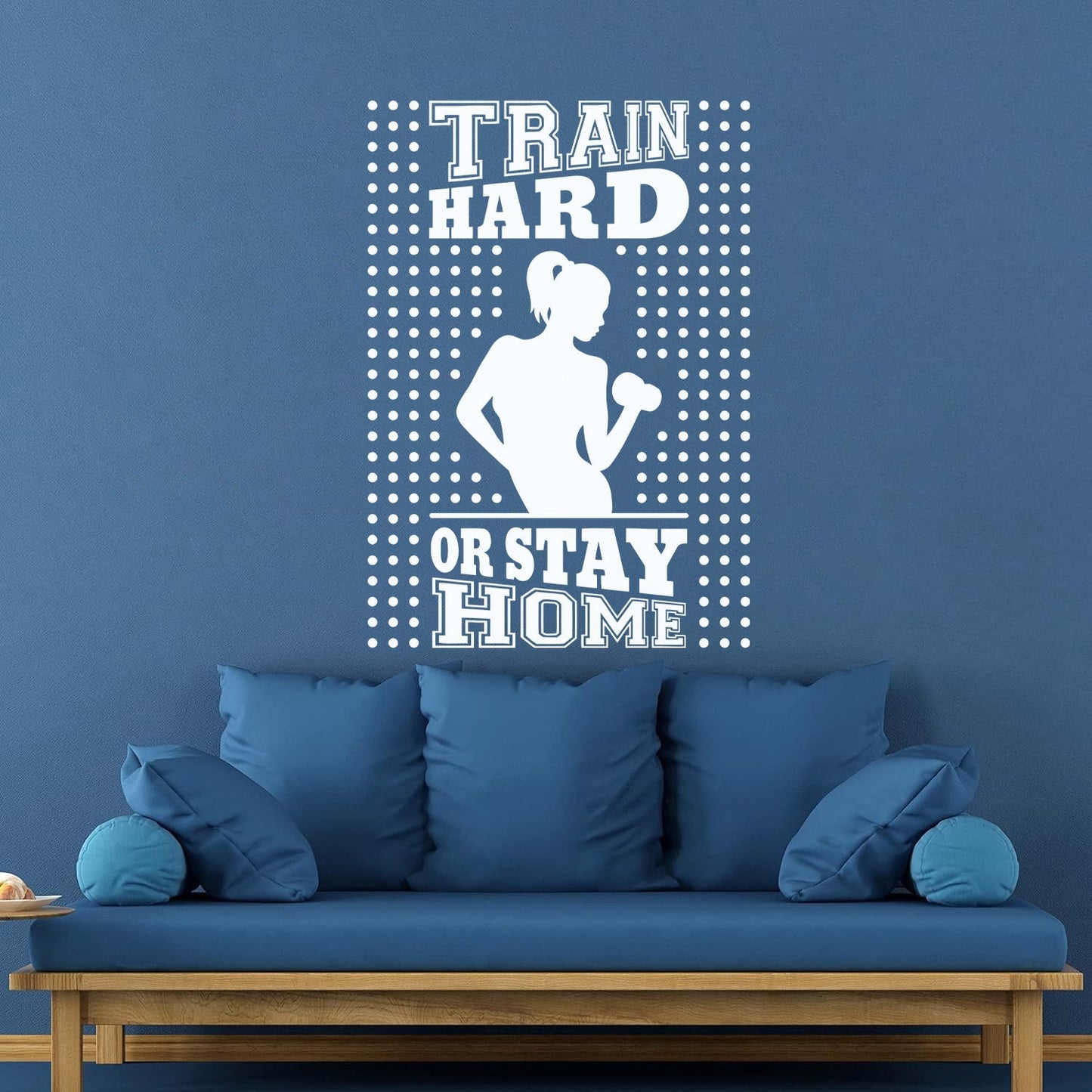 Wall Decals Pvc Train Hard Or Stay Home Gymnastics Fitnesscenter Trainer Beautiful Body Glass Stickers