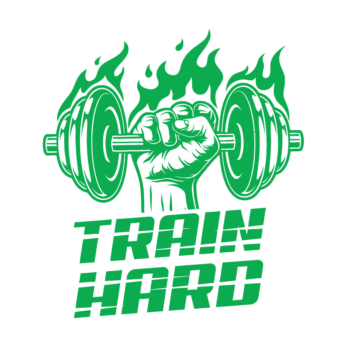 Lettering Stickers Train Hard Trainer Gymnastics Fitnesscenter Club Iron Sport Store Decoration