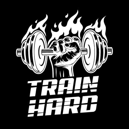 Lettering Stickers Train Hard Trainer Gymnastics Fitnesscenter Club Iron Sport Store Decoration