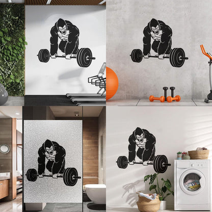 Vinyl Wall Decals Training Iron Sport Gorilla Gymnastics Barbell Do Not Damage The Wall Surface