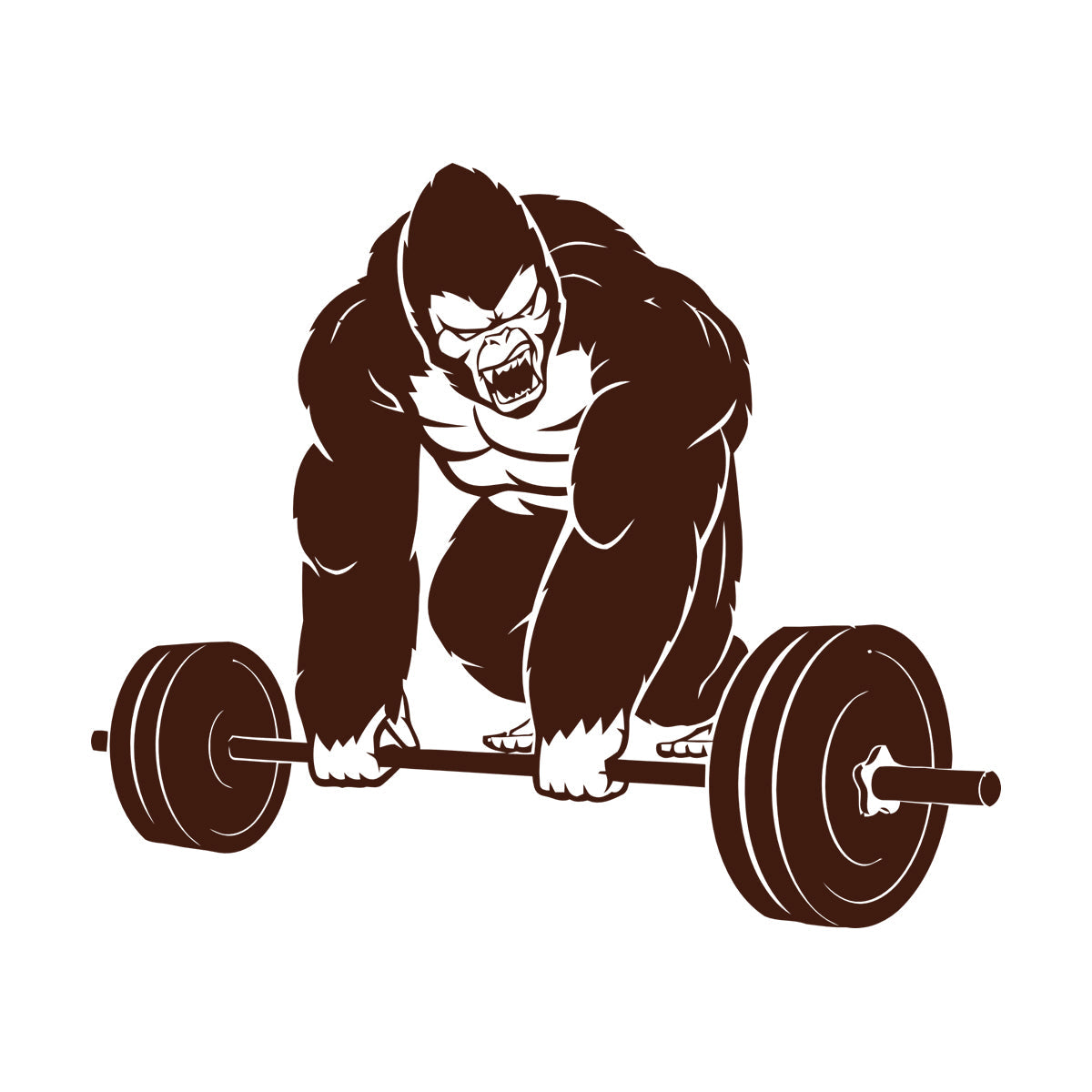 Vinyl Wall Decals Training Iron Sport Gorilla Gymnastics Barbell Do Not Damage The Wall Surface