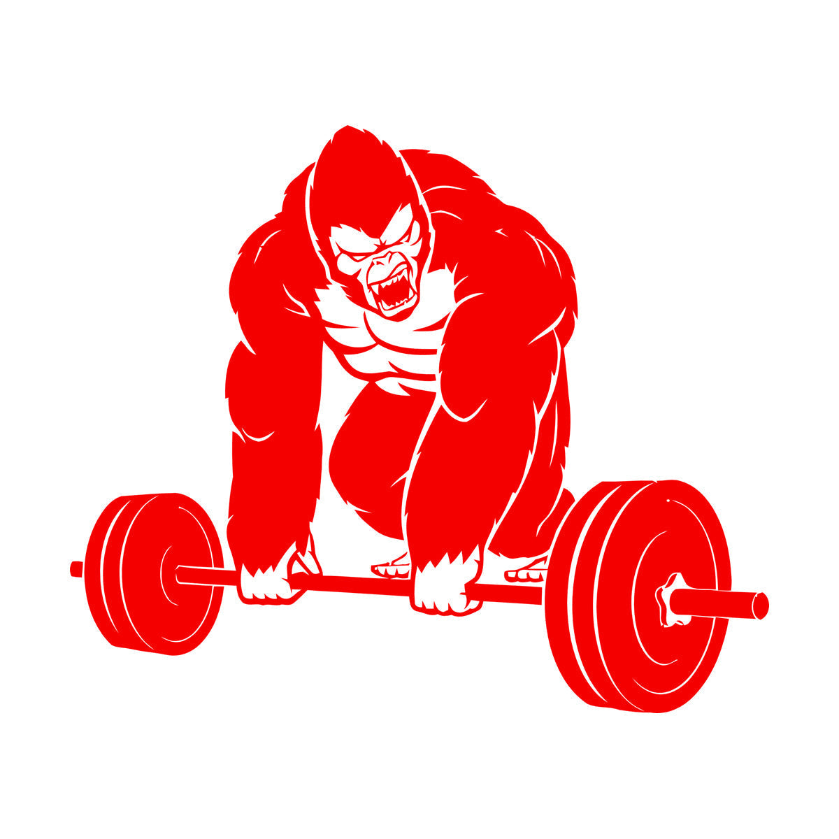Vinyl Wall Decals Training Iron Sport Gorilla Gymnastics Barbell Do Not Damage The Wall Surface