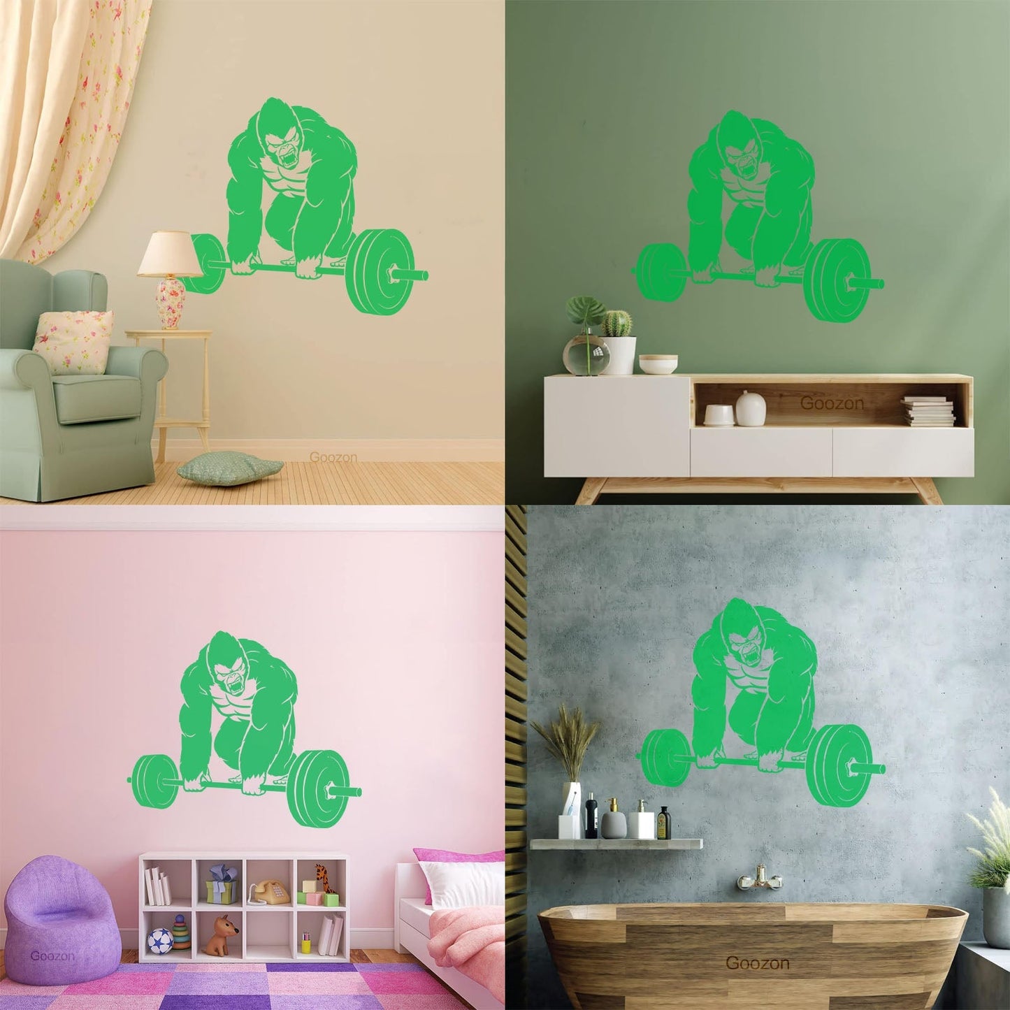Vinyl Wall Decals Training Iron Sport Gorilla Gymnastics Barbell Do Not Damage The Wall Surface