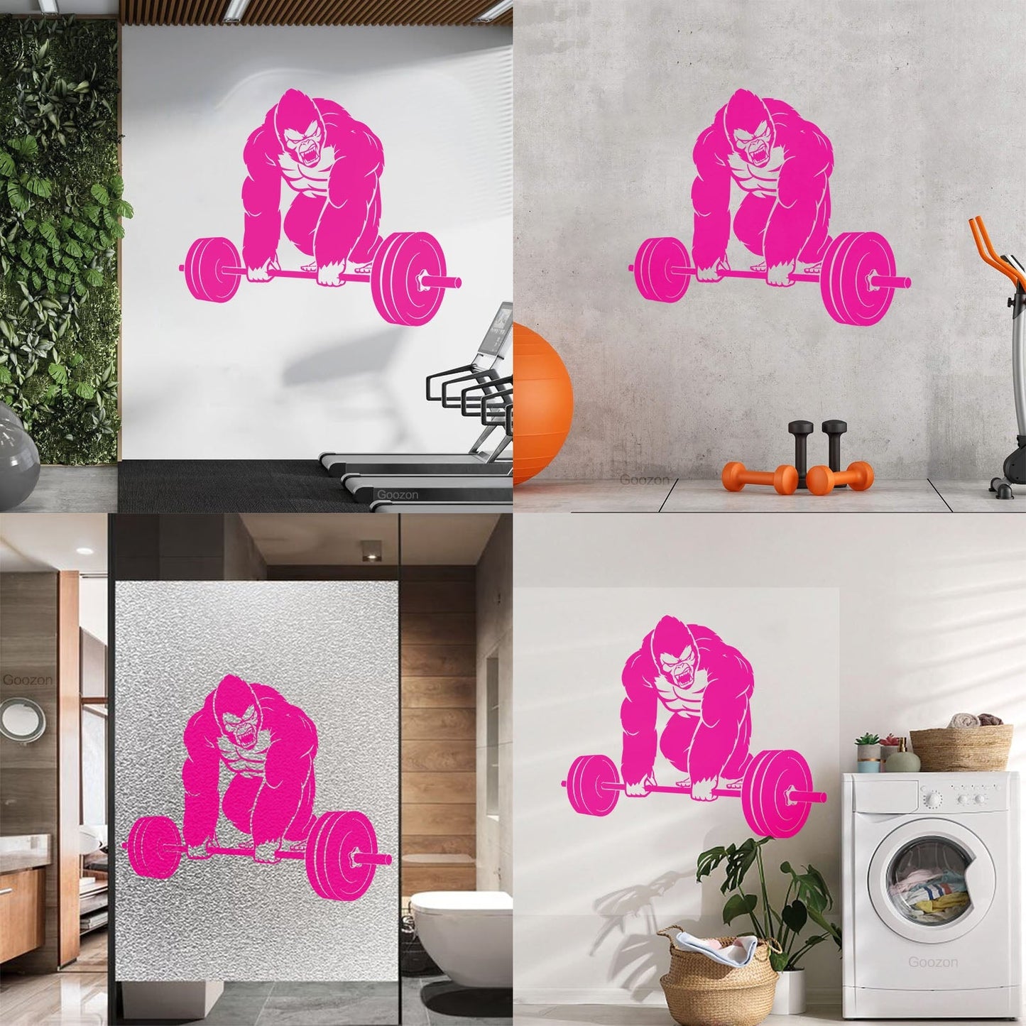 Vinyl Wall Decals Training Iron Sport Gorilla Gymnastics Barbell Do Not Damage The Wall Surface