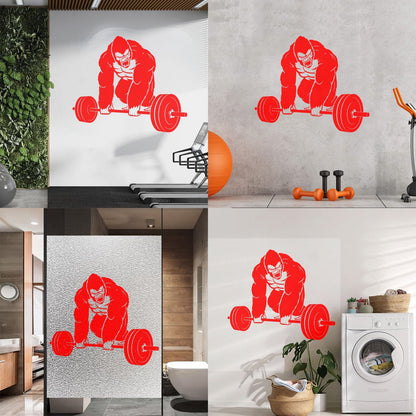 Vinyl Wall Decals Training Iron Sport Gorilla Gymnastics Barbell Do Not Damage The Wall Surface