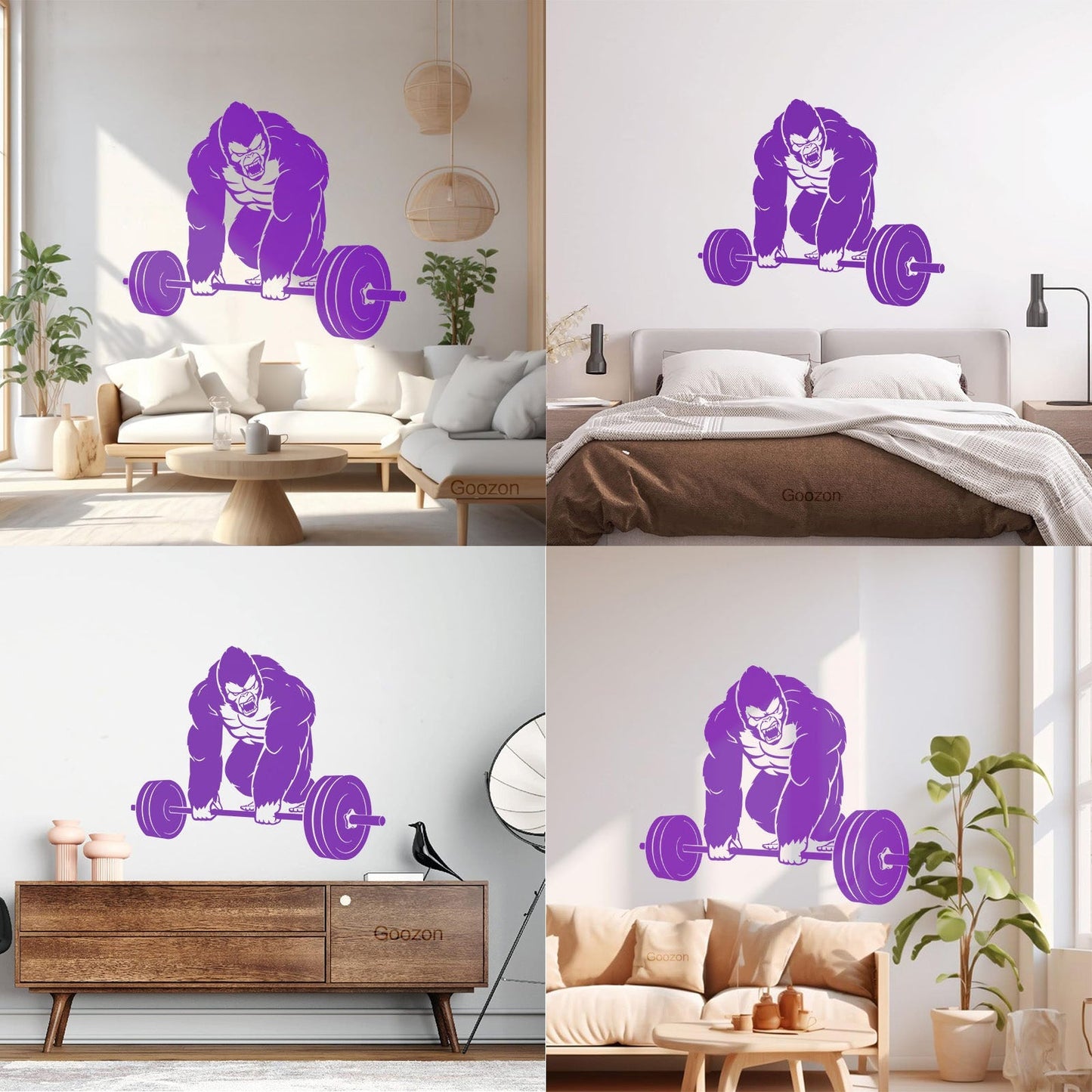 Vinyl Wall Decals Training Iron Sport Gorilla Gymnastics Barbell Do Not Damage The Wall Surface