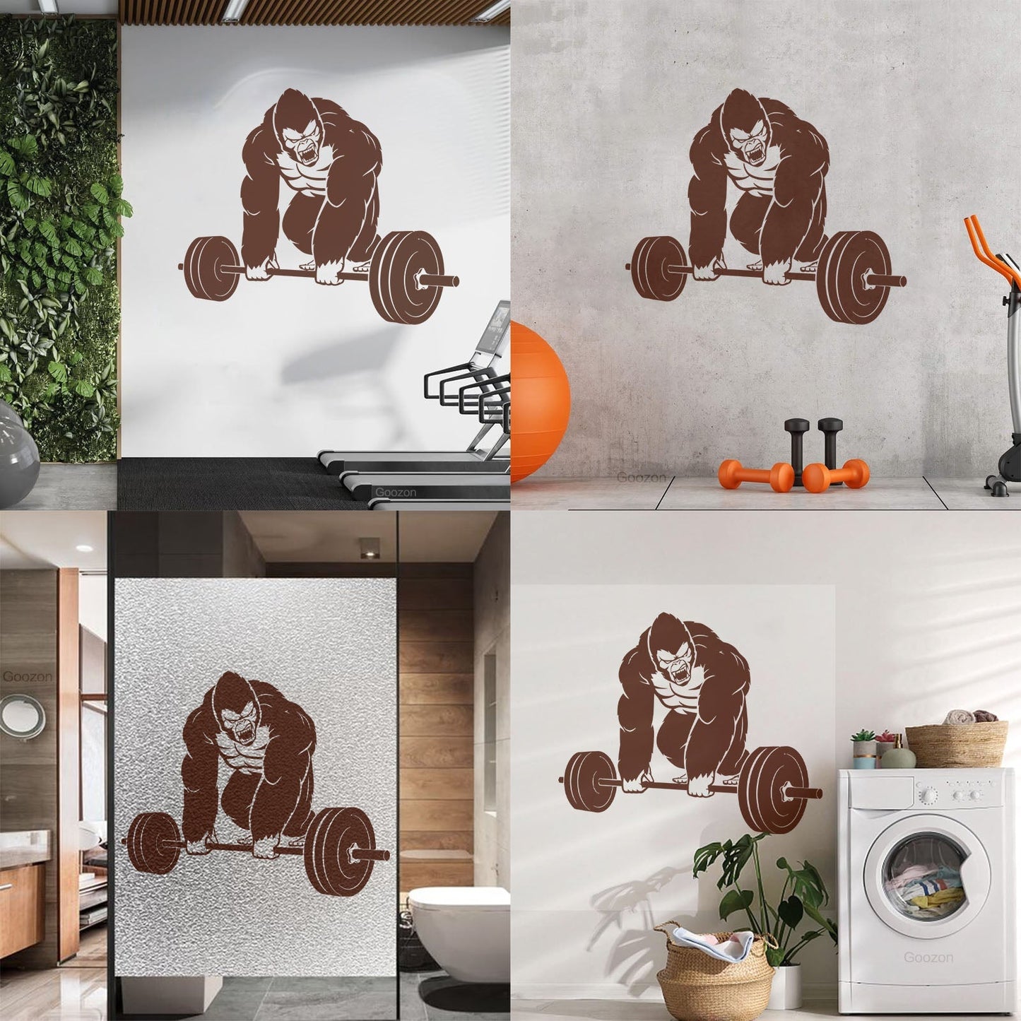 Vinyl Wall Decals Training Iron Sport Gorilla Gymnastics Barbell Do Not Damage The Wall Surface