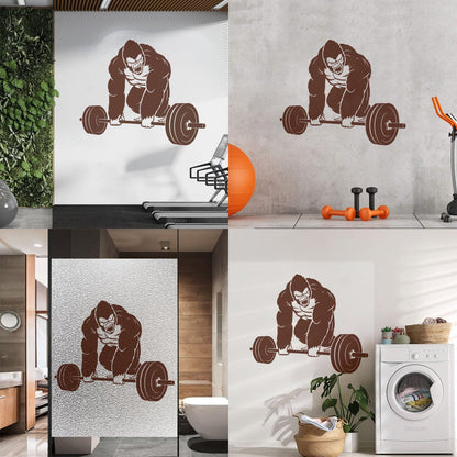 Vinyl Wall Decals Training Iron Sport Gorilla Gymnastics Barbell Do Not Damage The Wall Surface