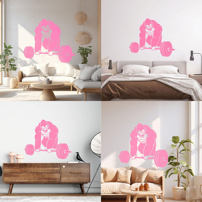 Vinyl Wall Decals Training Iron Sport Gorilla Gymnastics Barbell Do Not Damage The Wall Surface