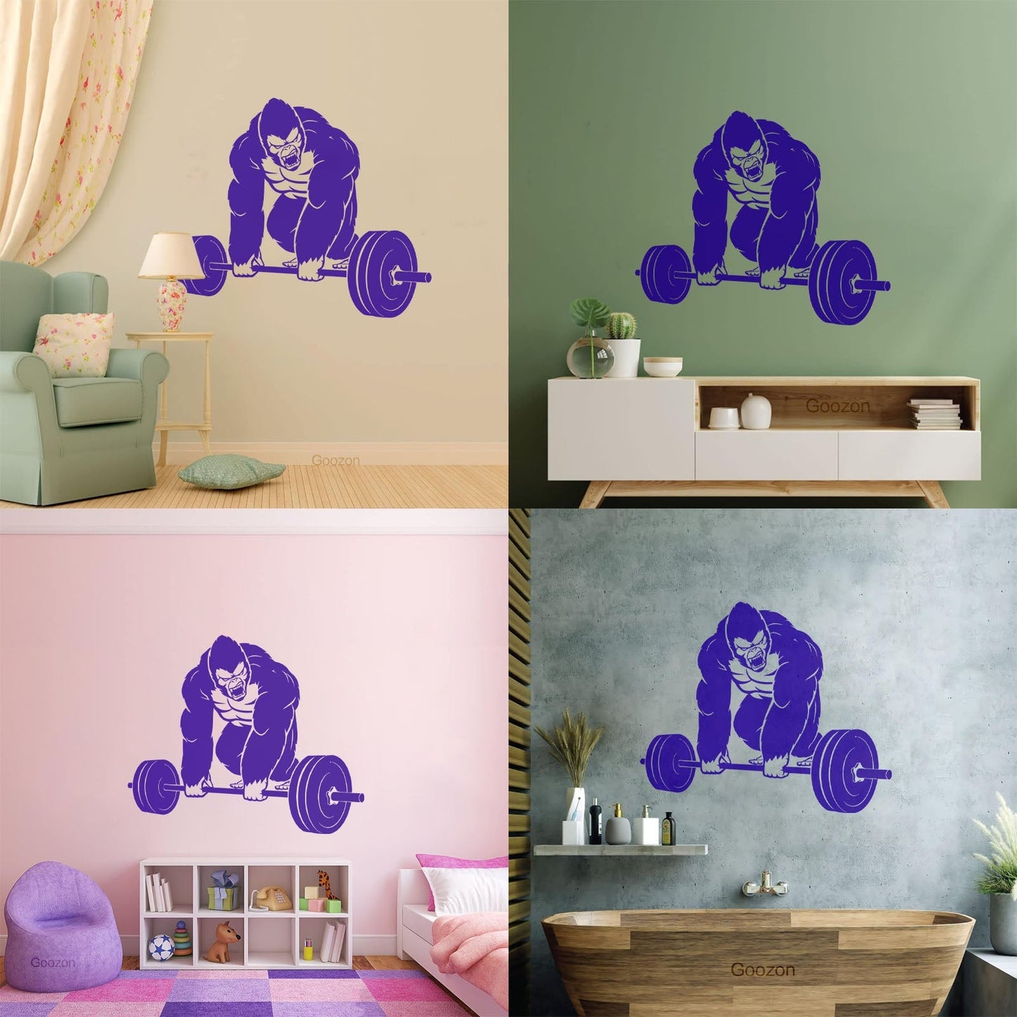 Vinyl Wall Decals Training Iron Sport Gorilla Gymnastics Barbell Do Not Damage The Wall Surface