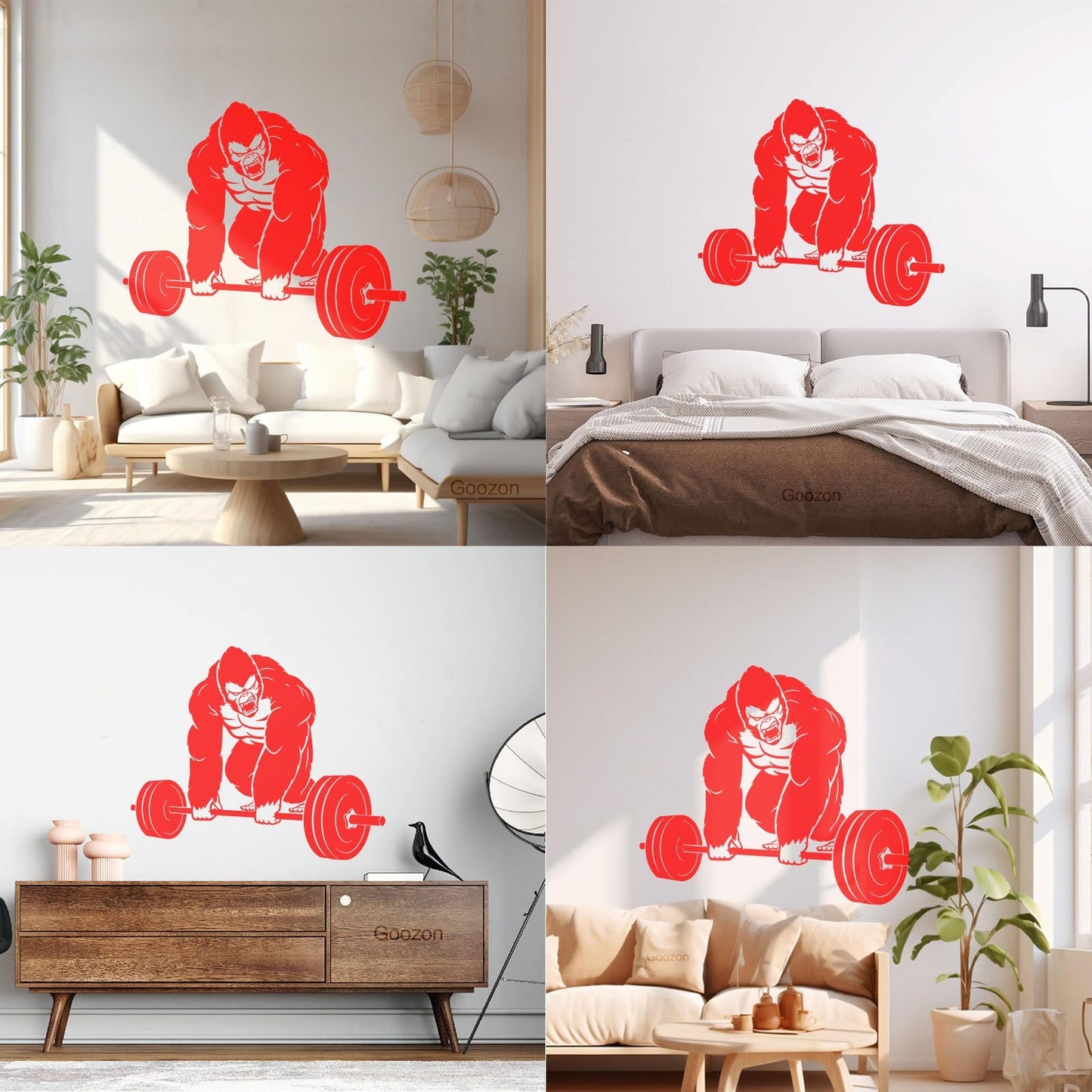 Vinyl Wall Decals Training Iron Sport Gorilla Gymnastics Barbell Do Not Damage The Wall Surface