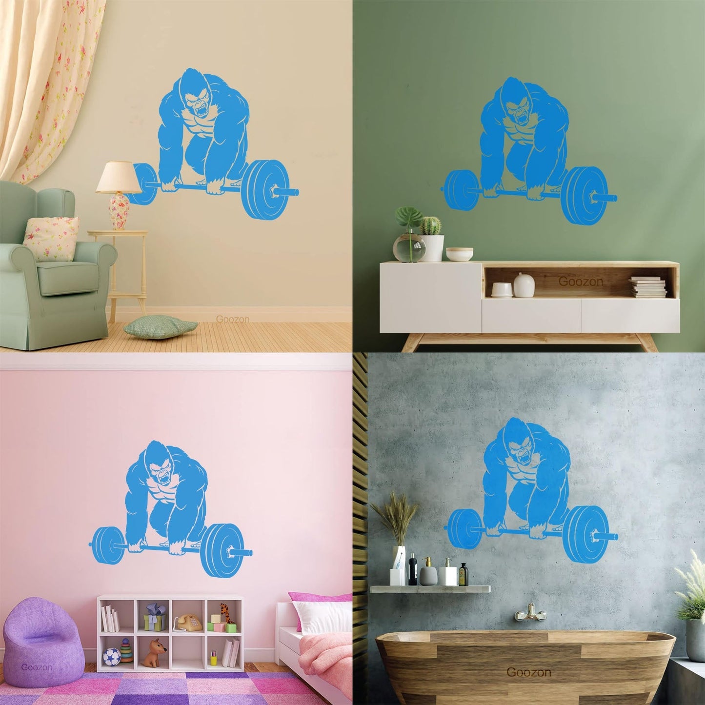 Vinyl Wall Decals Training Iron Sport Gorilla Gymnastics Barbell Do Not Damage The Wall Surface