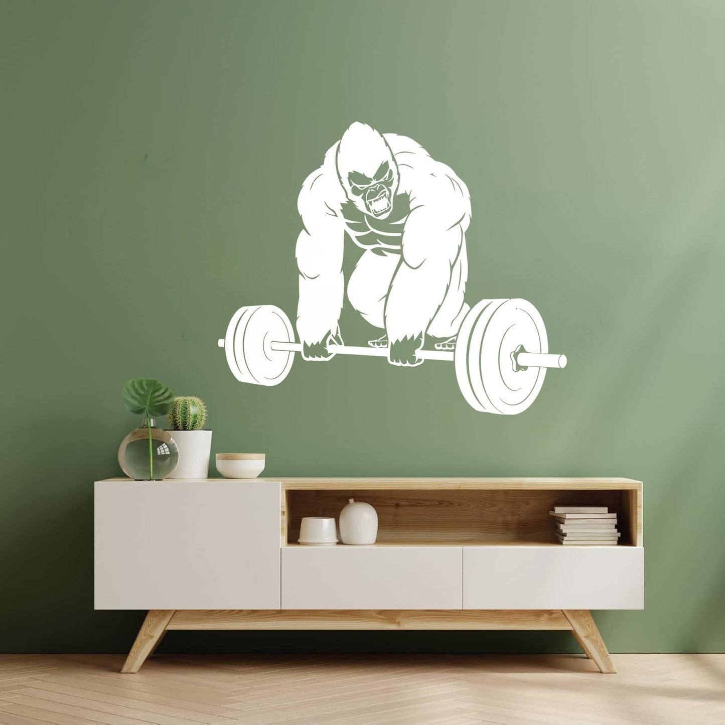 Vinyl Wall Decals Training Iron Sport Gorilla Gymnastics Barbell Do Not Damage The Wall Surface
