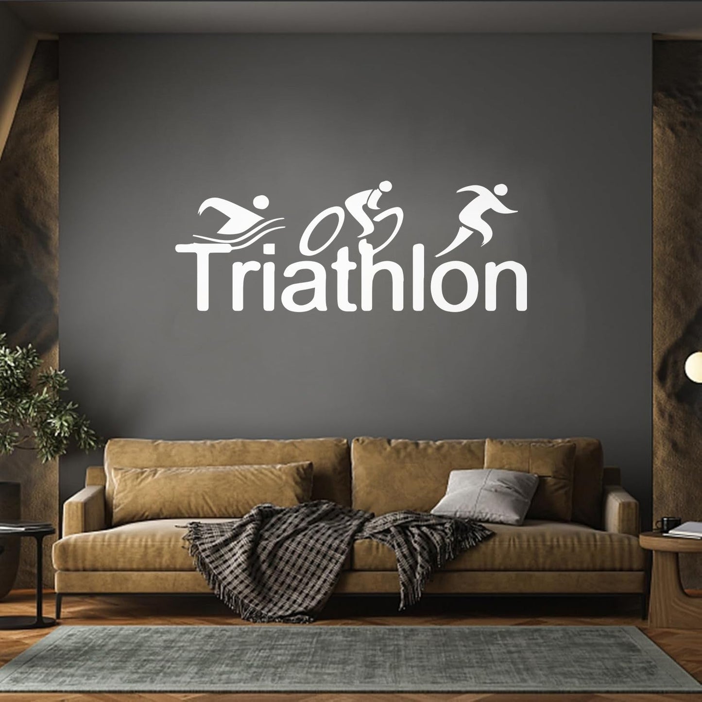 Wall Stickers Paster Paper Triathlon Sports Abstract Athlete Easy Installation