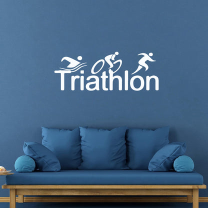 Wall Stickers Paster Paper Triathlon Sports Abstract Athlete Easy Installation