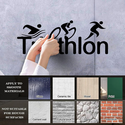 Wall Stickers Paster Paper Triathlon Sports Abstract Athlete Easy Installation