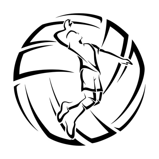 Lettering Decals Volleyball Ball Sport Art Decoration
