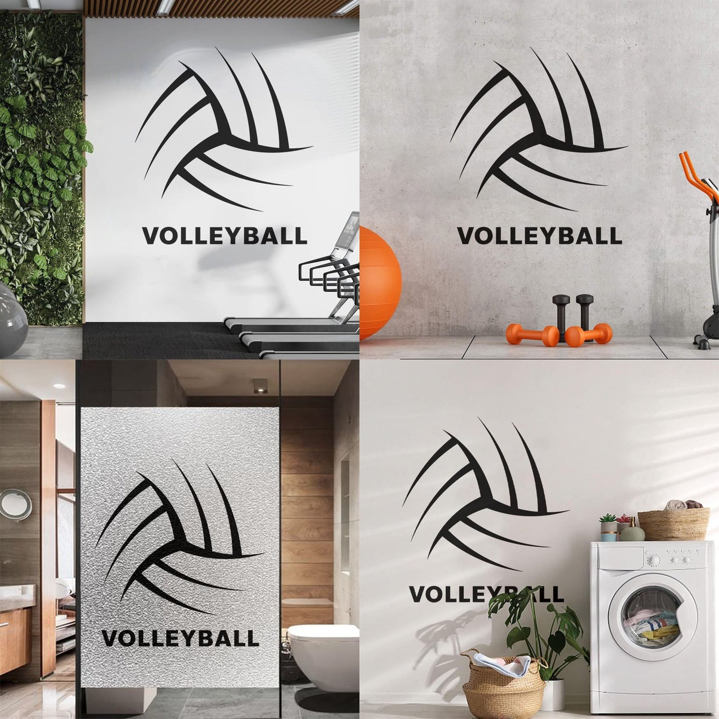 Wall Decals Pvc Volleyball Game Abstract Ball Sport Beach Wall Beautification