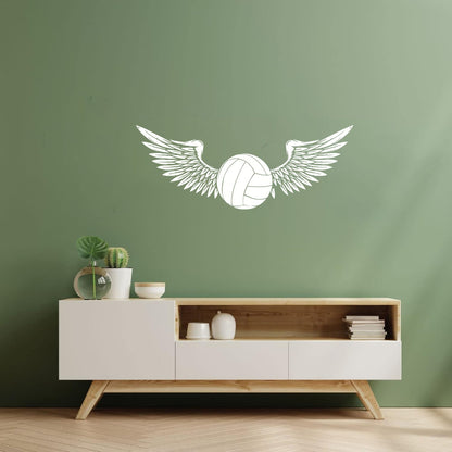 Lettering Stickers Volleyball Game Ball With Wings Sport Team Car Body Decoration