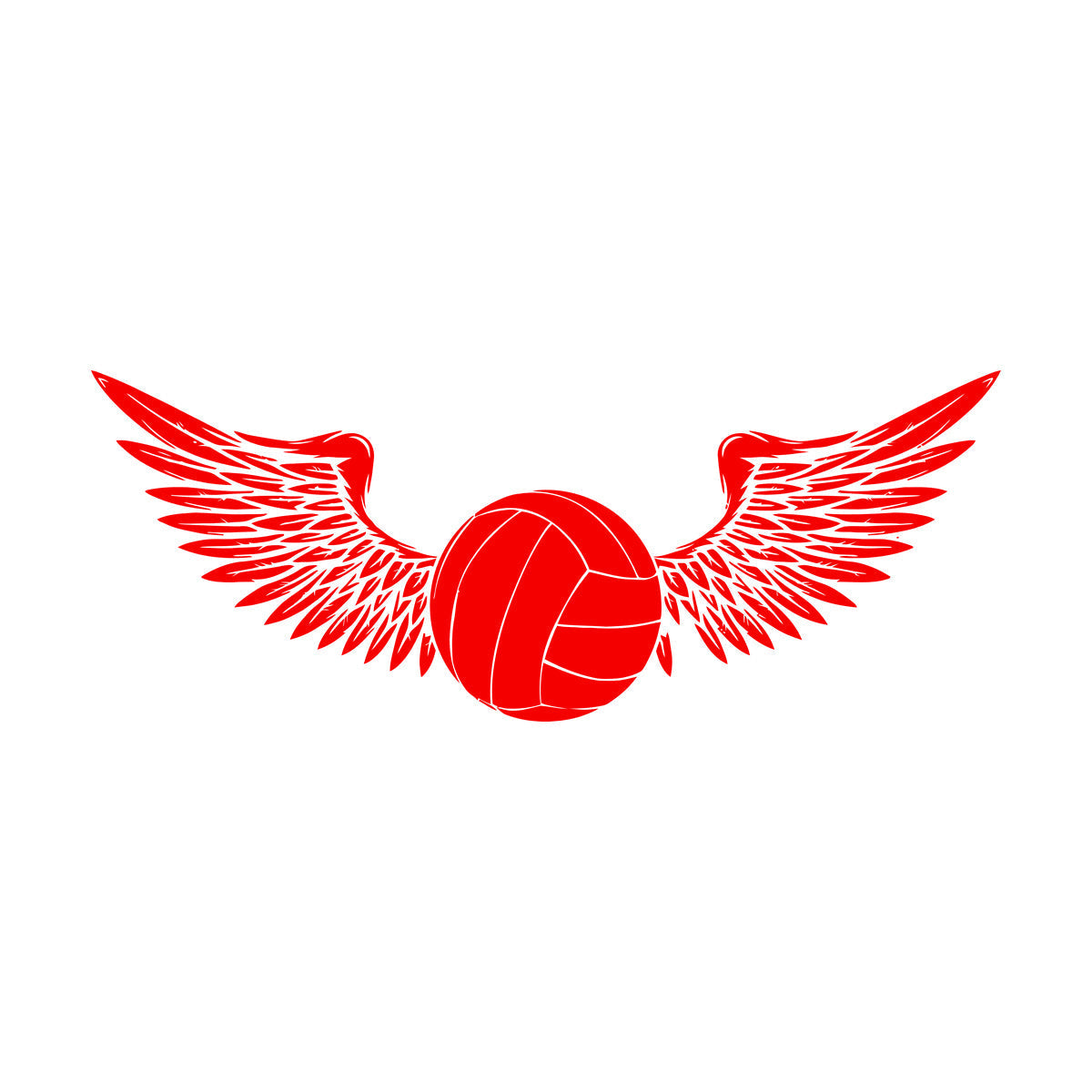 Lettering Stickers Volleyball Game Ball With Wings Sport Team Car Body Decoration