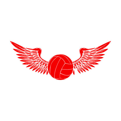 Lettering Stickers Volleyball Game Ball With Wings Sport Team Car Body Decoration