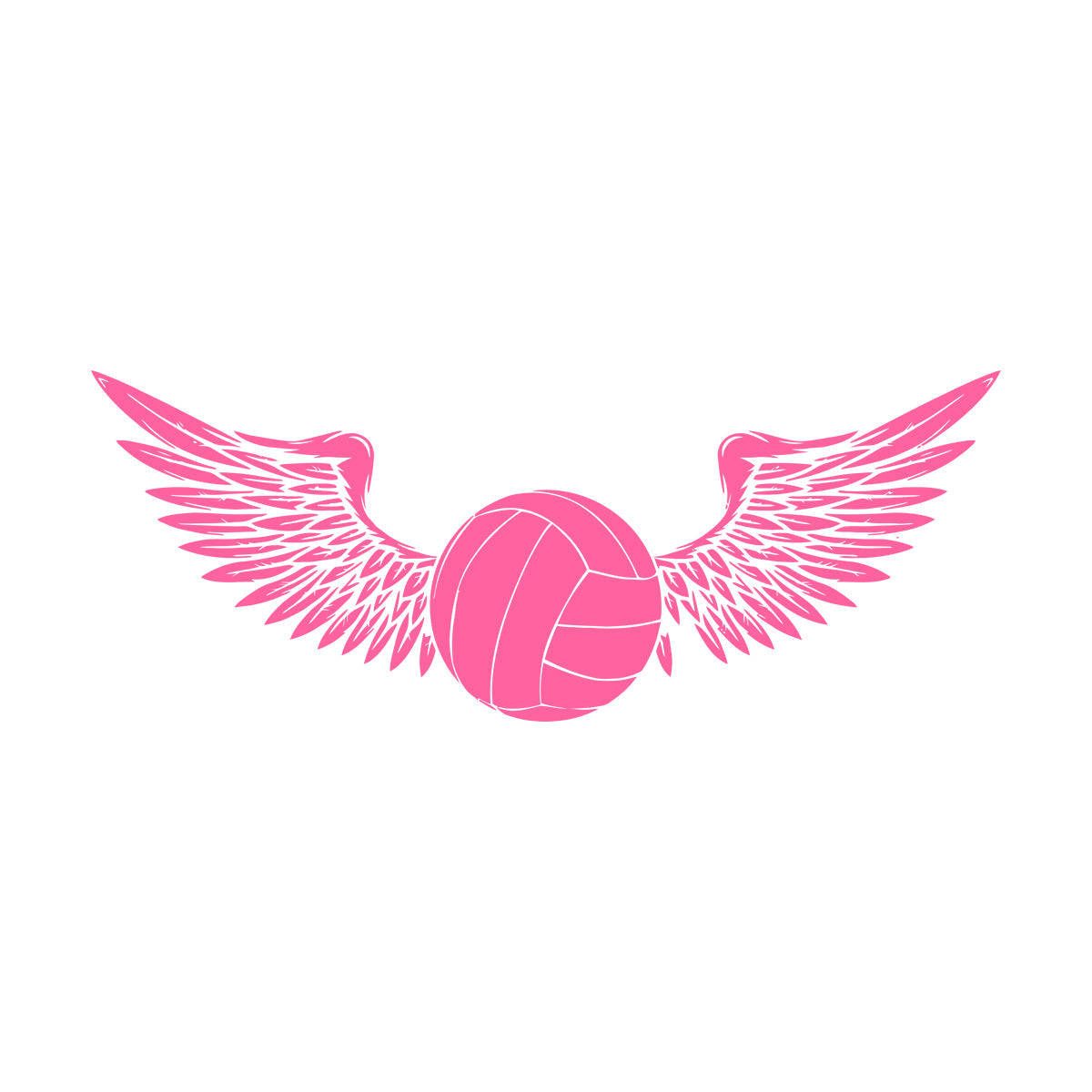 Lettering Stickers Volleyball Game Ball With Wings Sport Team Car Body Decoration