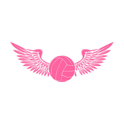 Lettering Stickers Volleyball Game Ball With Wings Sport Team Car Body Decoration