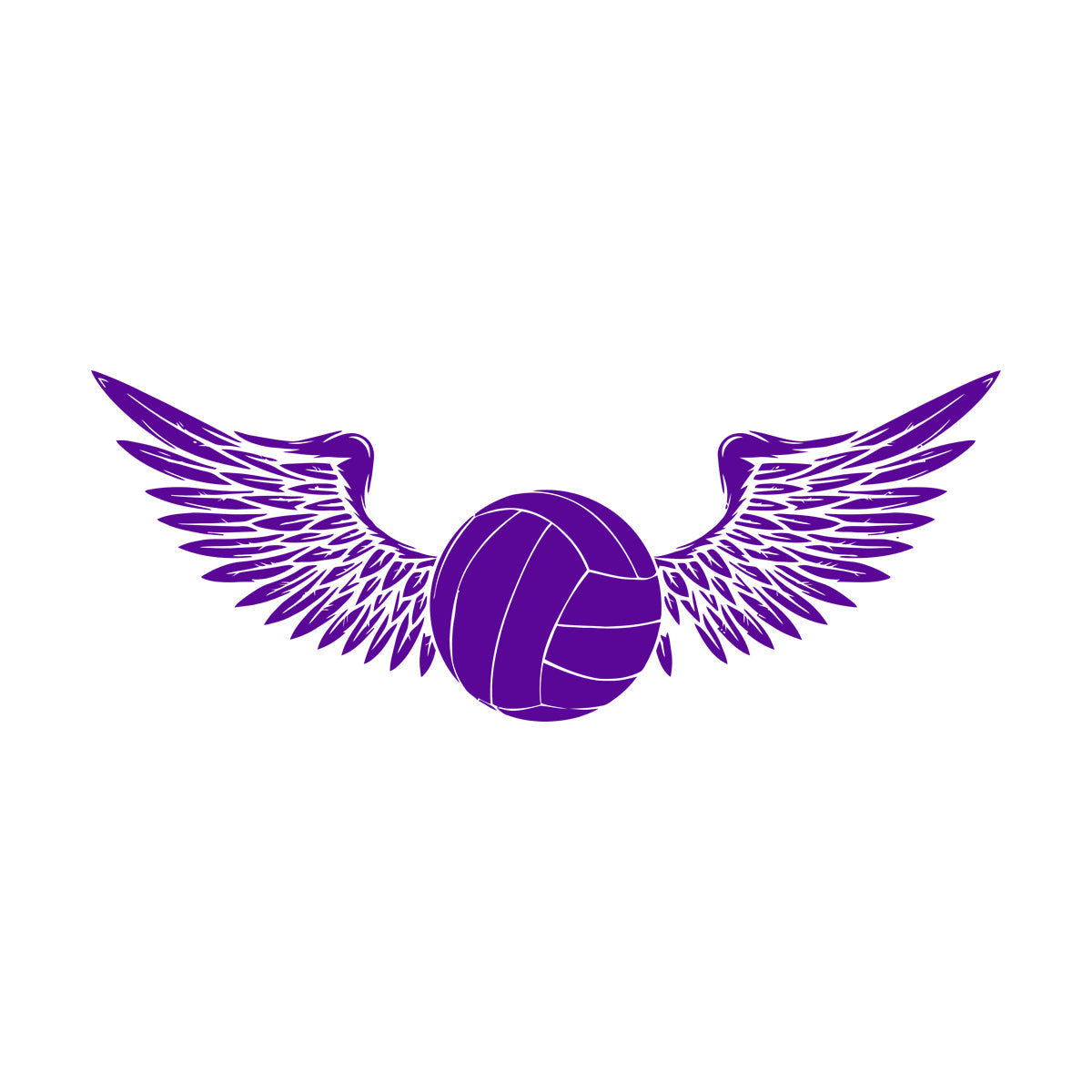 Lettering Stickers Volleyball Game Ball With Wings Sport Team Car Body Decoration