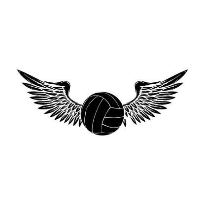 Lettering Stickers Volleyball Game Ball With Wings Sport Team Car Body Decoration