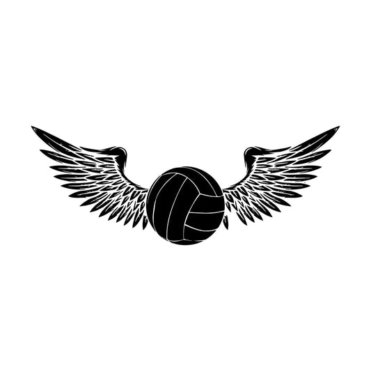 Lettering Stickers Volleyball Game Ball With Wings Sport Team Car Body Decoration