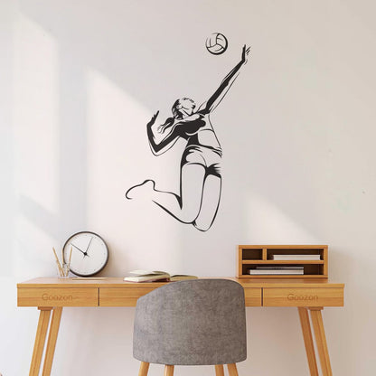 Fine Carving Stickers Volleyball Player Sports Girl Beach Equipped With Transfer Film Kit